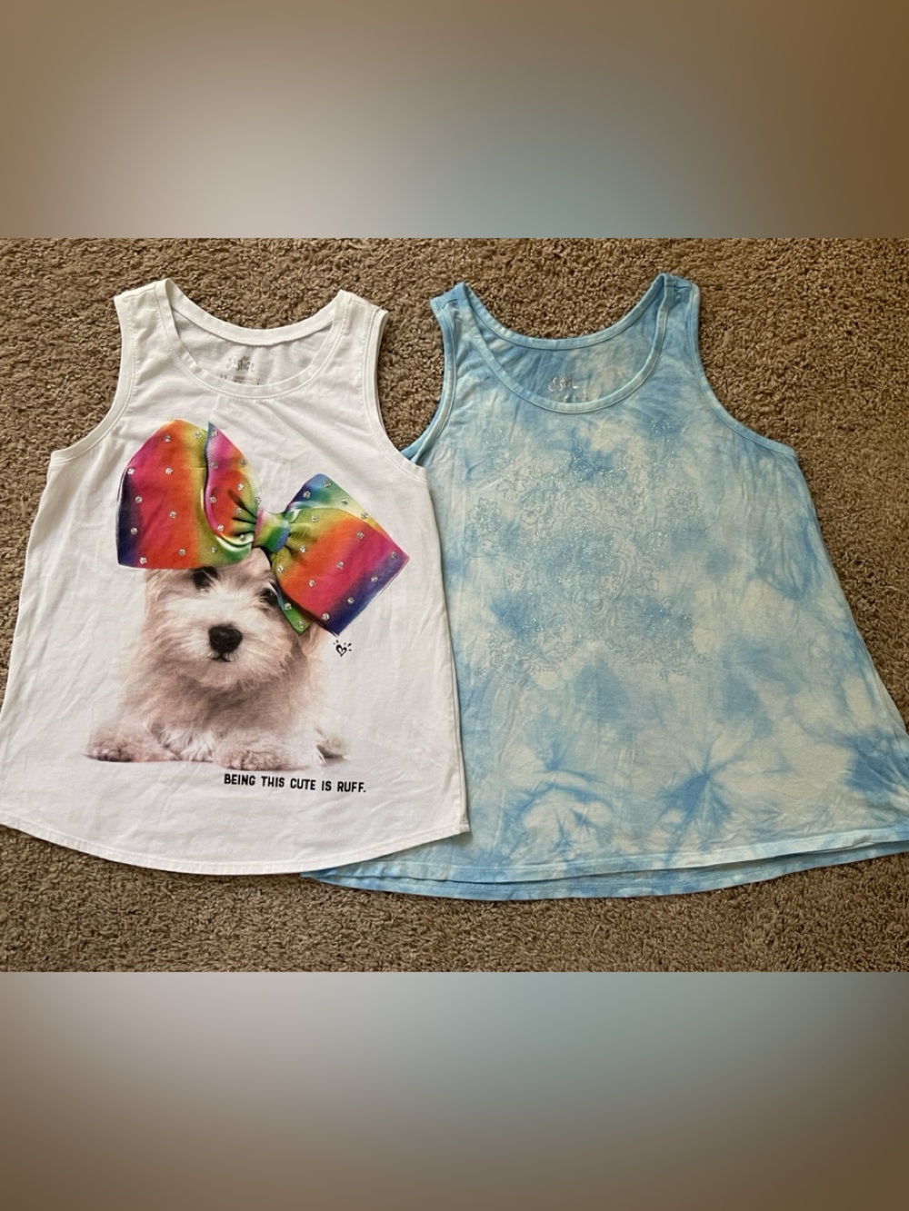 Justice girls lot of 2 print tank tops, 12